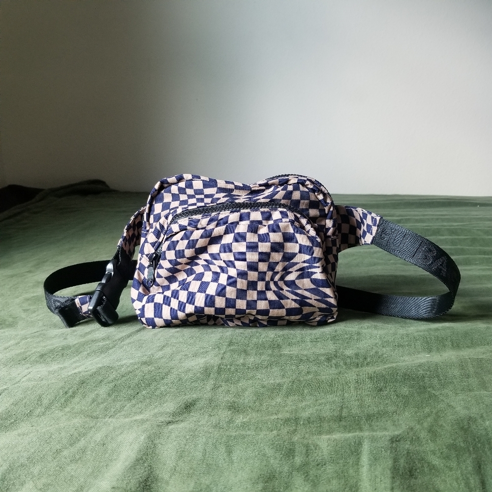 Baggu Indigo Trippy Checker Fanny Pack